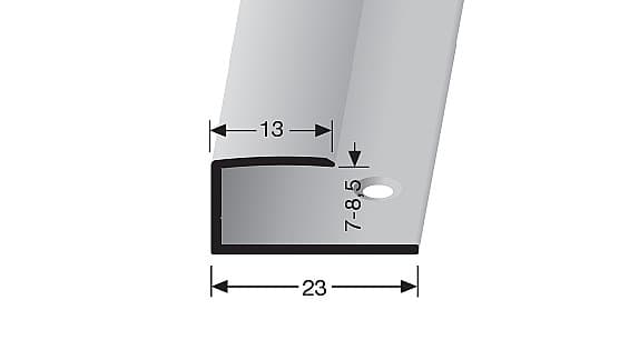 Ukončovací profil 13 mm pre krytiny od 7 do 8,5 mm (skrutkovací) | Küberit 010 Stříbro F4
