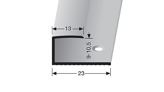 Ukončovací profil 13 mm pre krytiny od 9 do 10,5 mm (skrutkovací) | Küberit 012 Stříbro F4 1