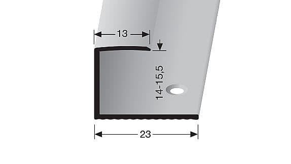 Ukončovací profil 13 mm pre krytiny od 14 do 15,5 mm (skrutkovací) | Küberit 015 Stříbro F4