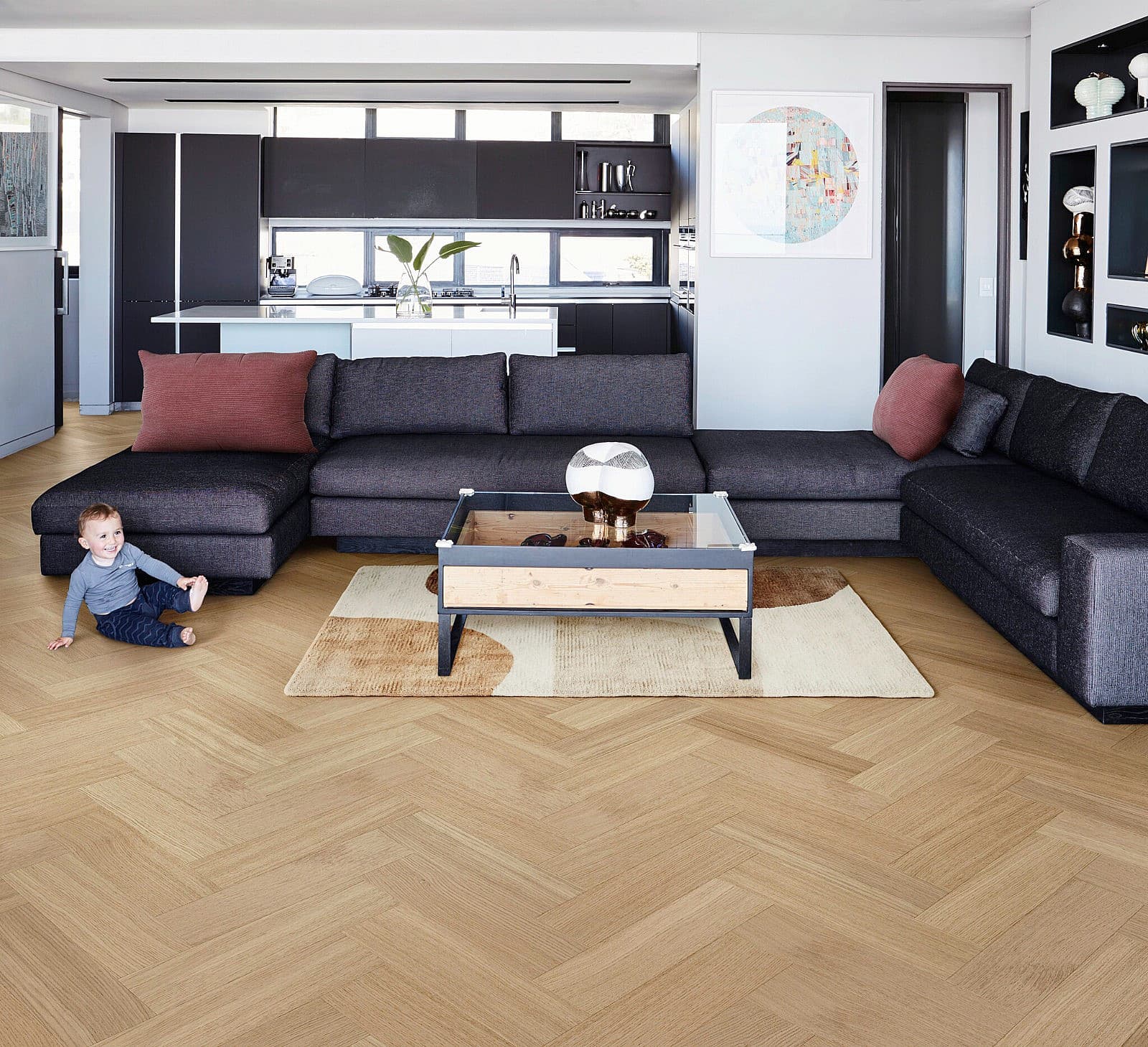 KAHRS Life authentic herringbone Dub ginseng LTCLRW5002-121 Levá lamela