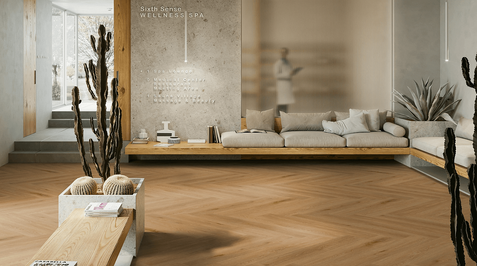GERFLOR Creation 55 clic acoustic herringbone Aquinoah honey GERCAC55 1706 1