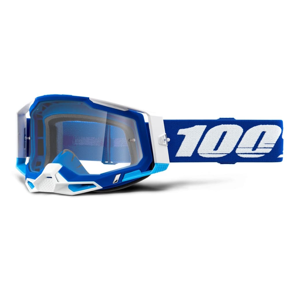 100% Racecraft 2 modré, číre plexi 1