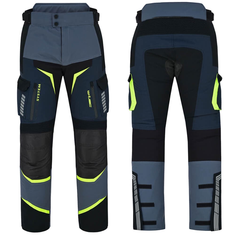 W-TEC Modock kalhoty čierno-modro-fluo žltá - M 1