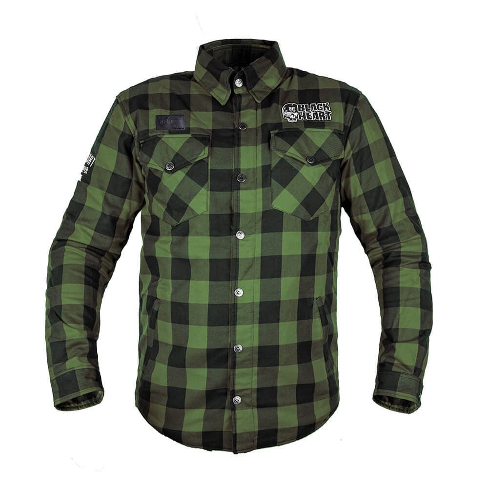 W-TEC Black Heart Rattlesneak zeleno-čierna kockovaná - L