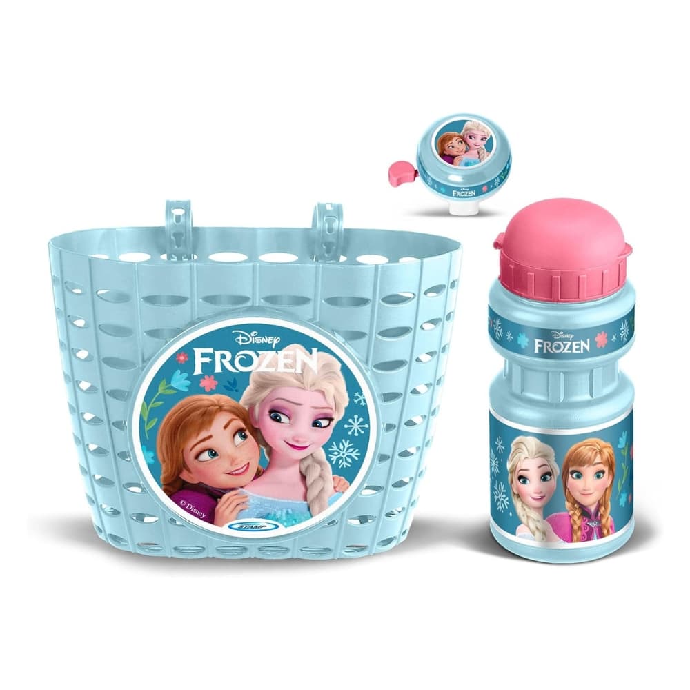 Frozen Cyklistická sada Frozen II (košík, láhev, zvonek) - světle modrá 1