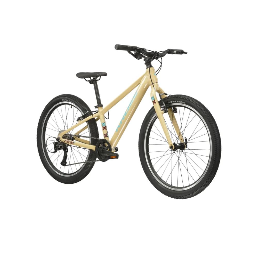 Kross Level JR 1.0 24" - model 2025 béžová / červená / lesk - S (12", 130-150 cm)