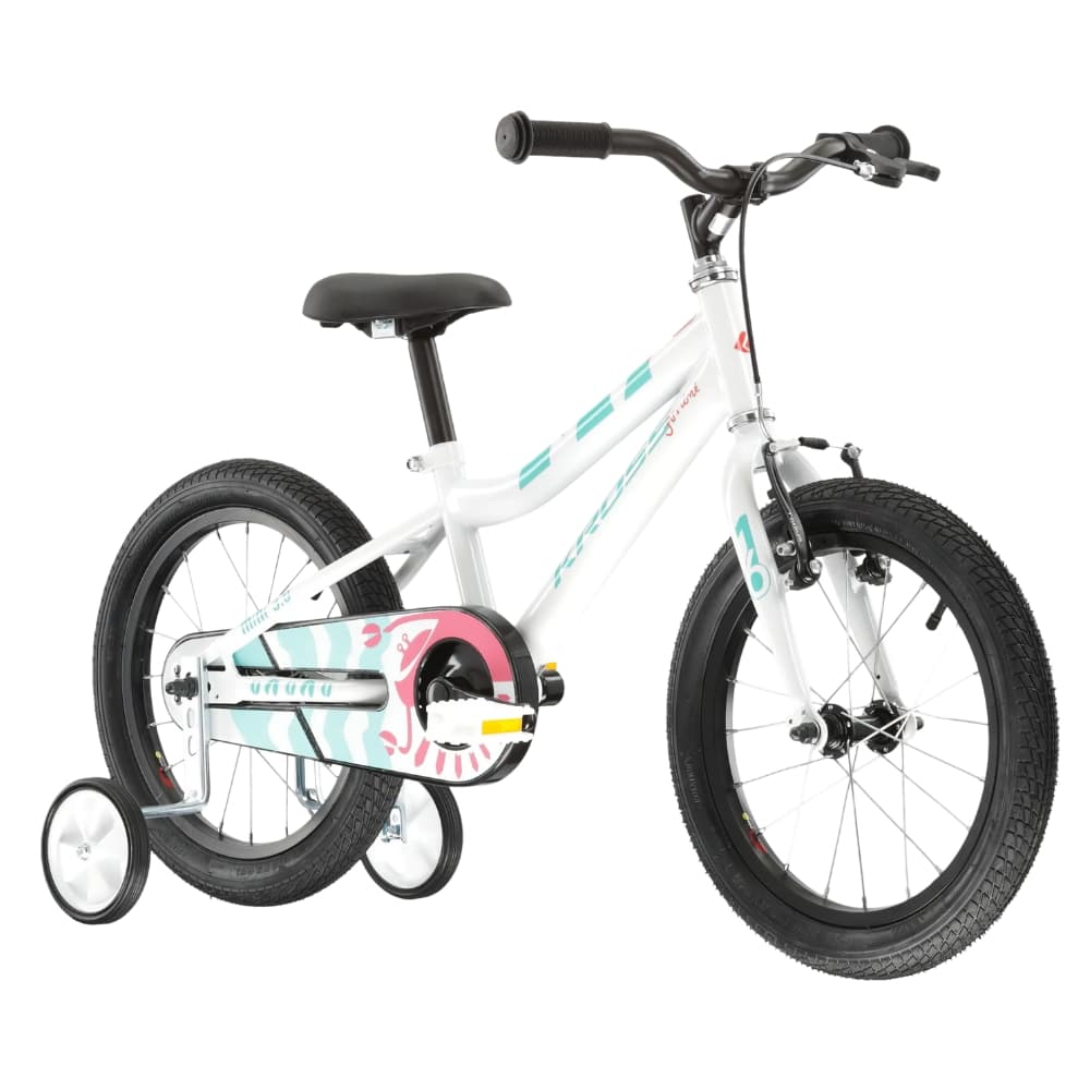 Kross Mini 3.0 16" - model 2025 biela / seledynová / korálová / lesk - 9" (100-125 cm) 1