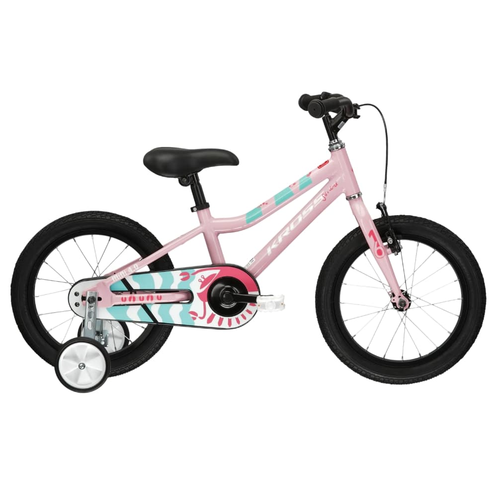 Kross Mini 4.0 16" - model 2025 ružová / seledynová / ružová / lesk - 9" (100-120 cm)