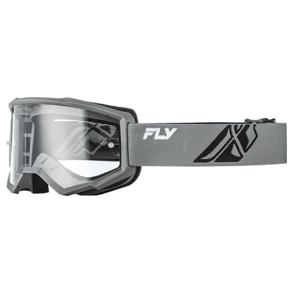 Fly Racing Focus Youth šedá/čierna, číre plexi