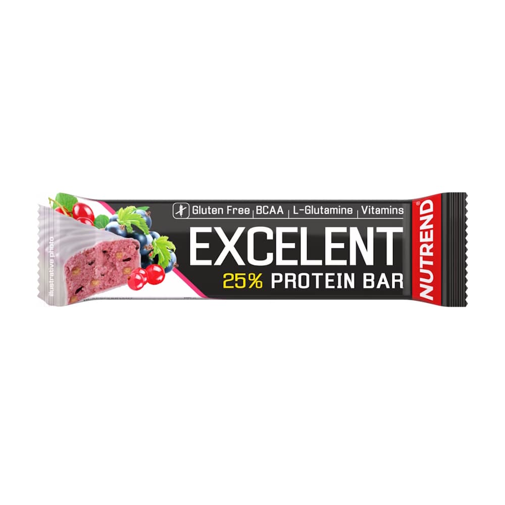 Nutrend EXCELENT protein bar 85g čierna ríbezľa s brusnicami 1