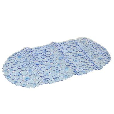 Kinekus Podložka do vane 69x35cm, oval, modrá, transparentná 1