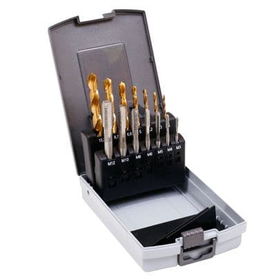 Kinekus Závitník HSS +vrták HSSTiN M3-M12mm, 14dielna sada 1