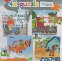 4x puzzle Car, train, plane, wagon - autor neuvedený 1