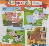 4x puzzle Pig, sheep, cow, horse - autor neuvedený 1