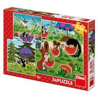 Puzzle 3x55 Krteček a paraplíčko - autor neuvedený