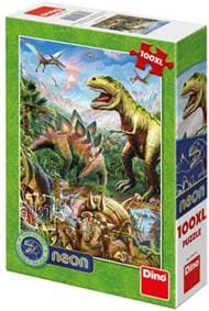 Puzzle 100XL Svět dinosaurů neon - autor neuvedený 1