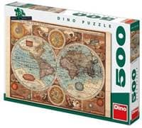 Puzzle 500 Mapa světa z roku 1626 - autor neuvedený 1