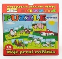 Puzzle Moje první zvířátka dřevěné 18 dílků pro nejmenší v krabičce - autor neuvedený