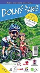 Ručne maľovaná cyklomapa Dolný Šariš - autor neuvedený 1