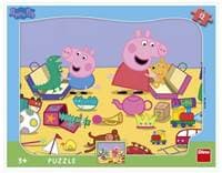 Puzzle 12 Peppa Pig si hraje deskové tvary - autor neuvedený 1