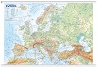 Evropa nástěnná obecně zeměpisná mapa - autor neuvedený 1