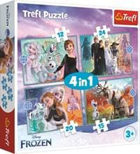 Puzzle Ledové království: Úžasný svět 4v1 (12,15,20,24 dílků) - autor neuvedený