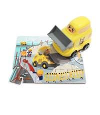Dřevěné puzzle buldozer - autor neuvedený