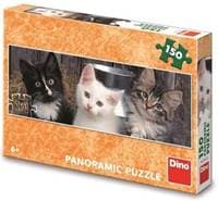 Puzzle 150 Tří koťátka panoramic - autor neuvedený