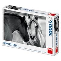 Puzzle 1000 Černobílí koně - autor neuvedený