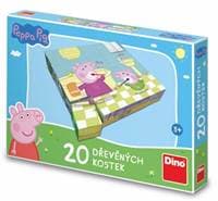 Dřevěné kostky Peppa Pig Veselý den - autor neuvedený