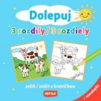 Dolepuj 3 rozdiely - zošit s kravičkou + samolepky - autor neuvedený 1