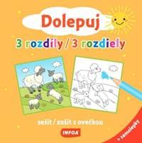Dolepuj 3 rozdiely - zošit s ovečkou + samolepky - autor neuvedený