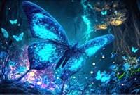 Dřevěné puzzle Fluorescentní motýl A3 - autor neuvedený
