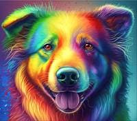 Dřevěné puzzle Barevný labrador A4 - autor neuvedený