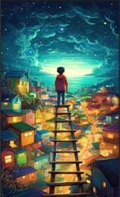 Dřevěné puzzle Magické město A3 - autor neuvedený