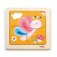 Drevené puzzle Motýľ 4 dieliky - autor neuvedený