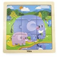 Drevené puzzle Slony 9 dielikov - autor neuvedený 1