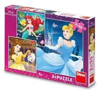 Puzzle 3x55 Veselé princezny - autor neuvedený