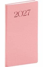 NOTIQUE Vreckový diár Biella 2027, ružový, 9 x 15,5 cm - autor neuvedený