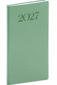 NOTIQUE Vreckový diár Biella 2027, zelený, 9 x 15,5 cm - autor neuvedený