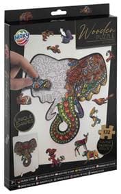 Dřevěné puzzle Slon 132 dílků - autor neuvedený