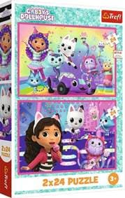 Puzzle Gábinin kouzelný domek Zábava s Gabby 2x24 dílků - autor neuvedený