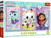 Puzzle Gábinin kouzelný domek Setkání s Gabby a kočkami 3x50 dílků - autor neuvedený 1