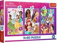 Puzzle Přátelství princezen 3x80 dílků - autor neuvedený