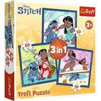 Puzzle Čas se Stitchem 3v1 (20,36,50 dílků) - autor neuvedený 1