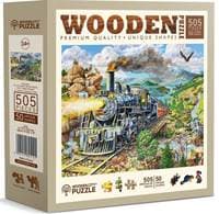 Dřevěné puzzle Železnice 505 dílků - autor neuvedený 1