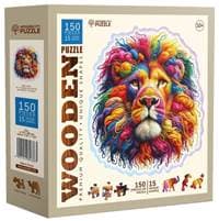 Dřevěné puzzle Jemný lev 150 dílků - autor neuvedený 1