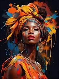Diamantové malování Afričanka 30x40cm - autor neuvedený
