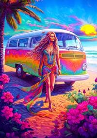 Puzzle V srdci Hippie 1000 dílků - autor neuvedený 1