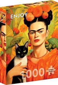 Puzzle Frida Kahlo s kočkou 1000 dílků 1